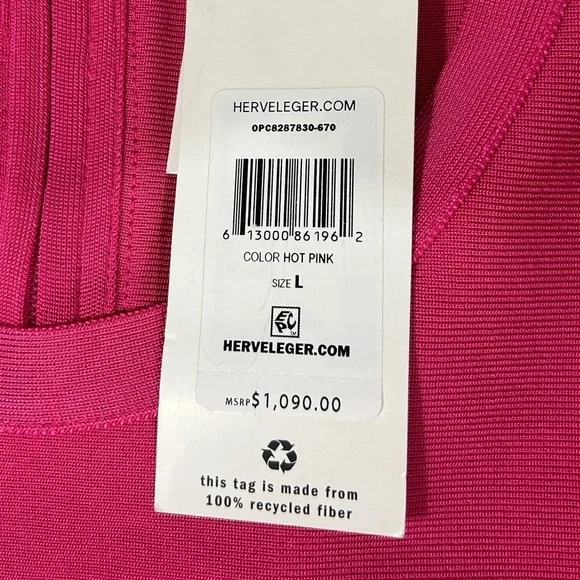 NEW HERVÉ LÉGER Barbiecore Bandage Mini Dress - Picture 8 of 9